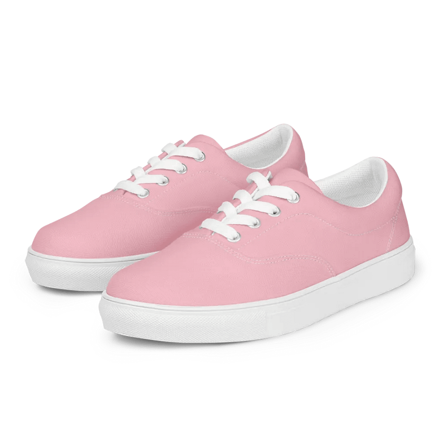 Women's Pink Lace-Up Canvas Shoes product image (1)