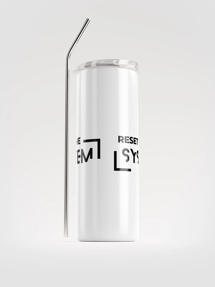 White stainless steel tumbler reset the system product image (1)