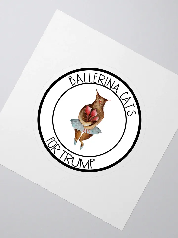 Ballerina Cat With Roses For Trump Sticker product image (2)