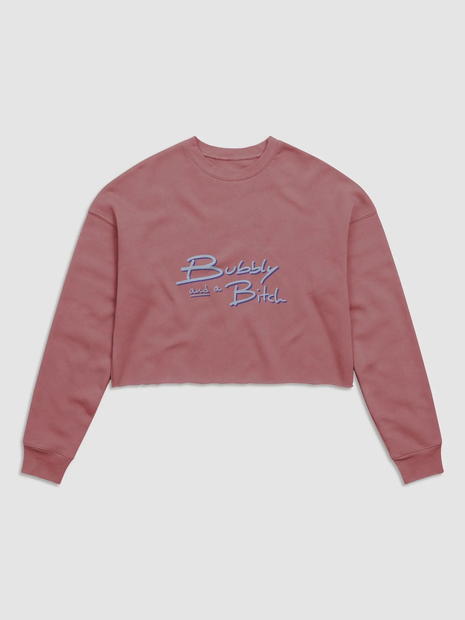 Bubbly and a B*tch (blue and purple shadow design) women's fleece crop sweatshirt product image (2)
