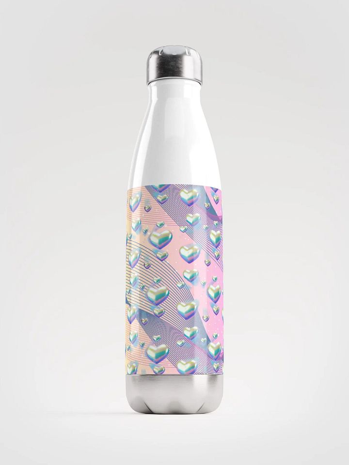 Pink metallic hearts design and girls Steel Water Bottle for the feminine ladies product image (1)