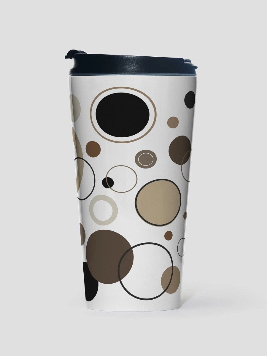 Abstact Circles Travel Mug - Taupe/Black product image (2)