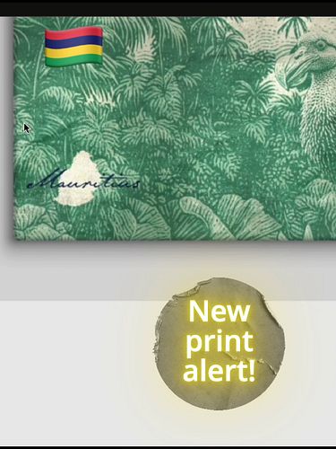 Vintage print on canvas of famous extinct Our Dodo in its natural habitat on the island of Mauritius is now up on the website...