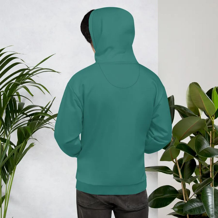 Plain Medium Teal Green True Summer Unisex Recycled Polyester Heavyweight Premium Hoodie by Treasure Pie product image (11)