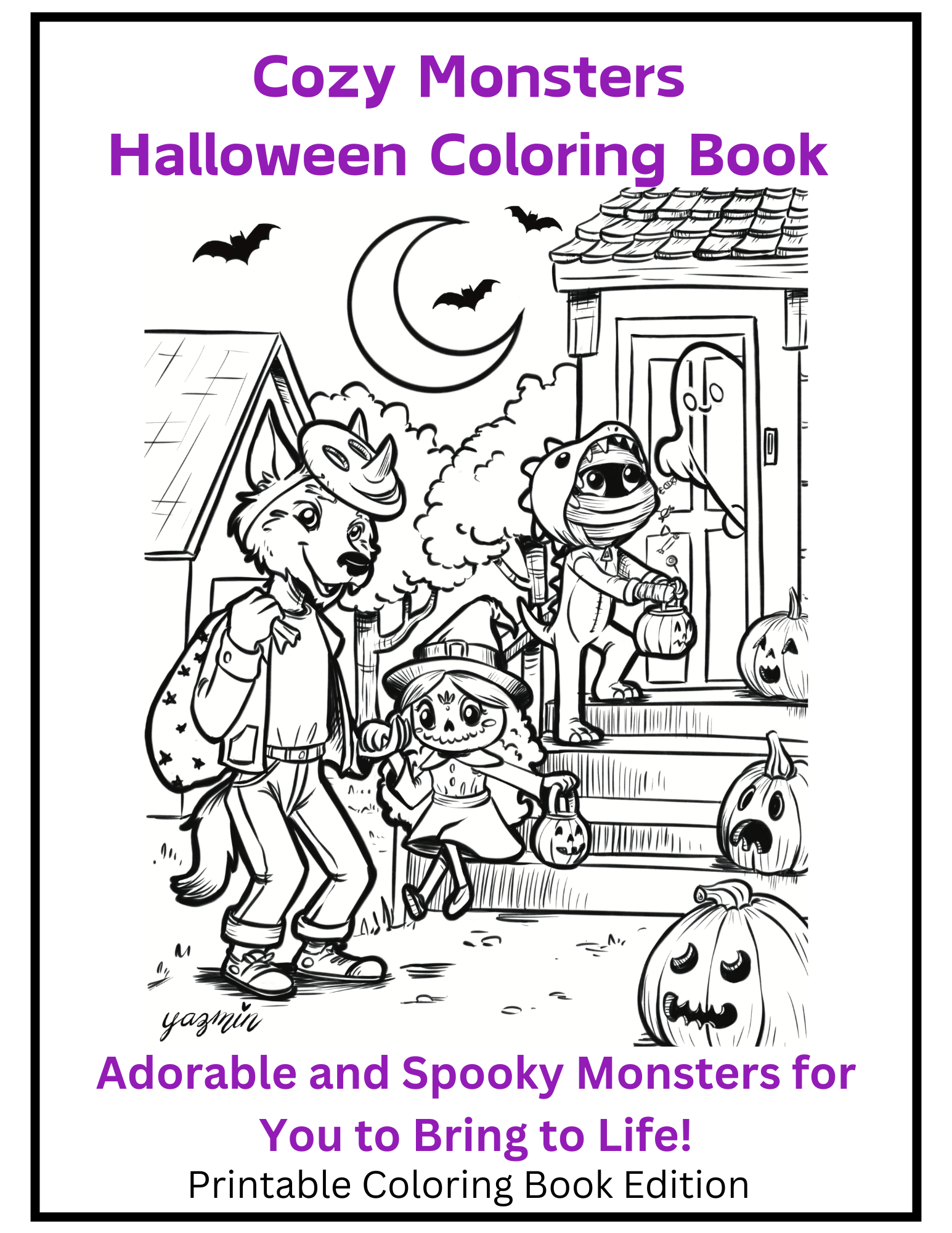 *Cozy Monsters Halloween Printable Coloring Book – Perfect for Spooky Fun! product image (1)