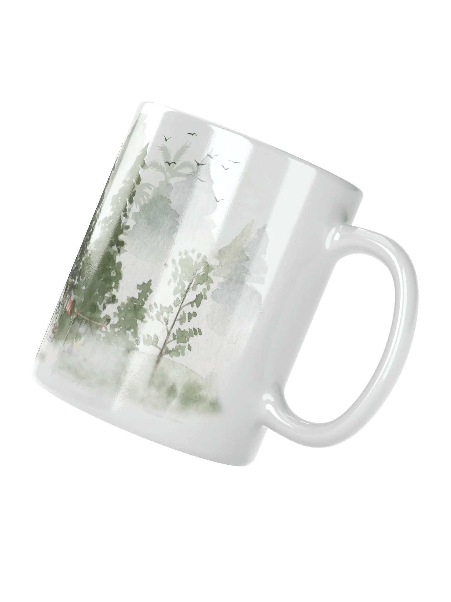 Mountain,Lake And Trees Mug Rustic Cabin For Outdoor Designs Rustic Cabin Ceramic 15oz Cabin Gifts CupAccent Coffee Mug product image (4)