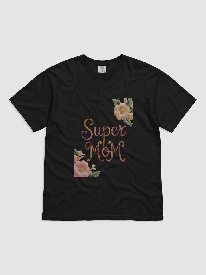 Super Mom Floral Embroidery Design Perfect Gift for Mother's Day and Celebrations T-Shirt product image (1)