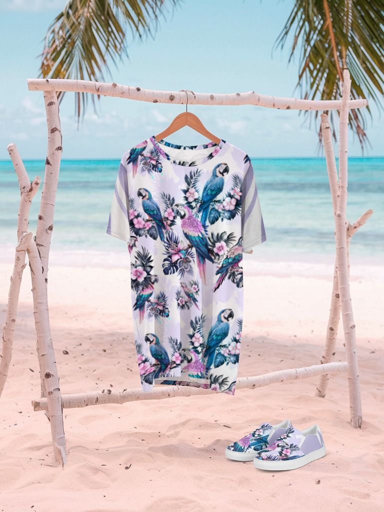 Elysian Birds-T shirt dress purple product image (6)