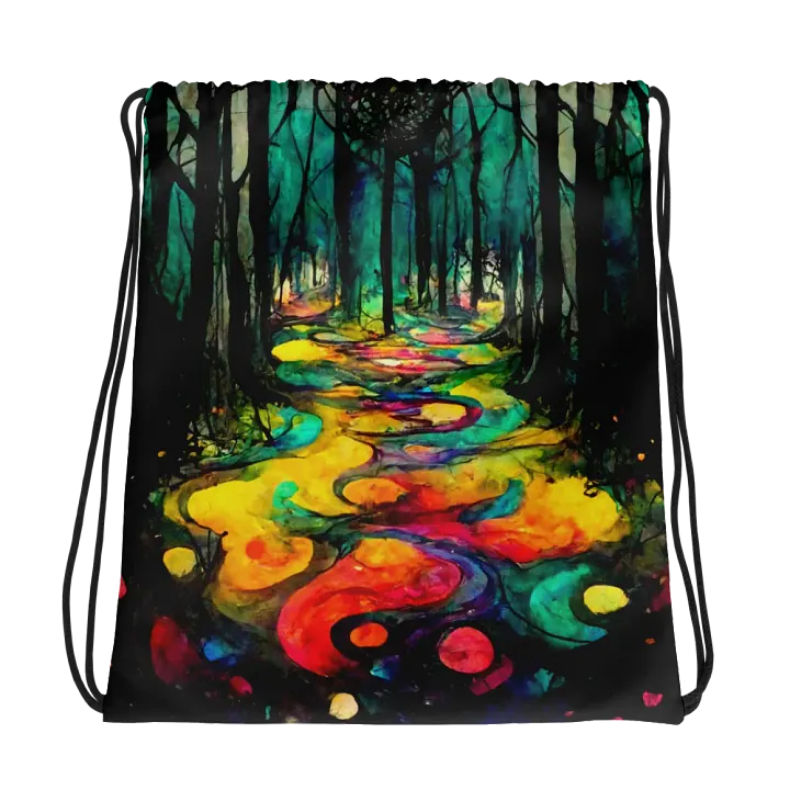 Neon Forest Dream All-Over Drawstring Bag product image (1)
