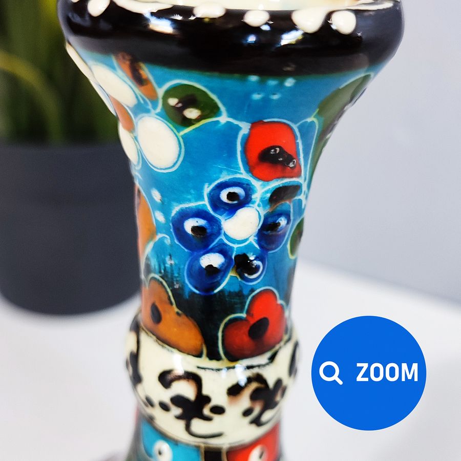 Ceramic vase (blue), Turkish Iznik style (Gözyaşi) — handmade pottery product image (6)