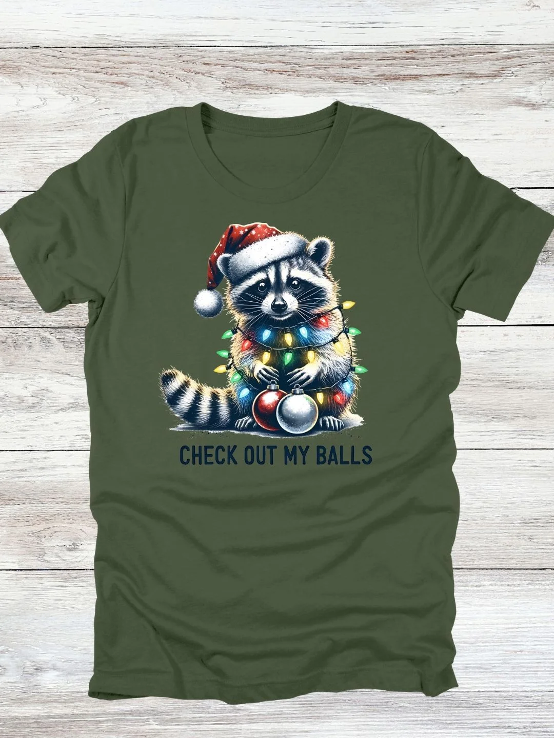 Christmas Raccoon T-Shirt product image (2)