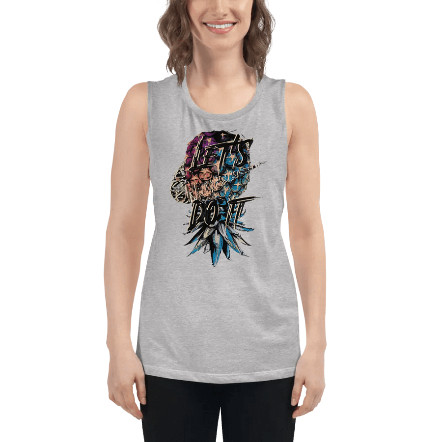 Let's Do It Swoosh Graffity Styled Upside-Down Pineapple flowy women's Tank Top product image (52)