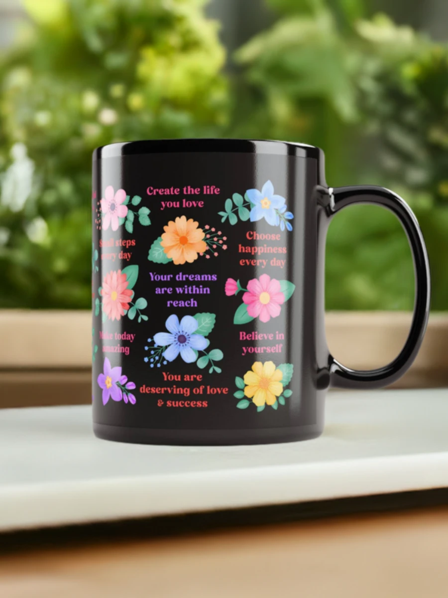 Vibrant Floral Motivational Quotes - Black Mug product image (1)