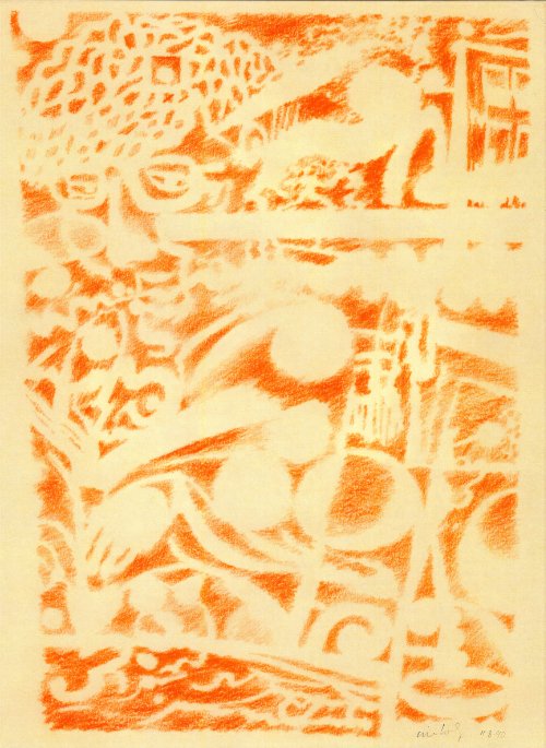 Woman Reading (Orange) 11.08.90 print product image (1)