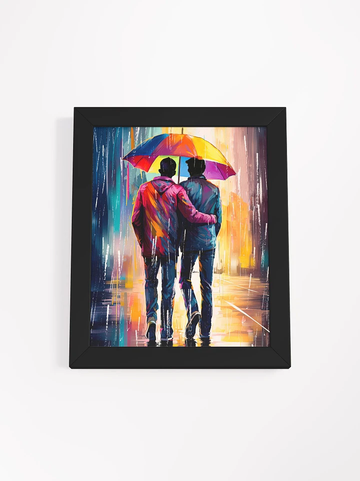 Gay Love In The Rain – Romantic Framed Poster product image (1)