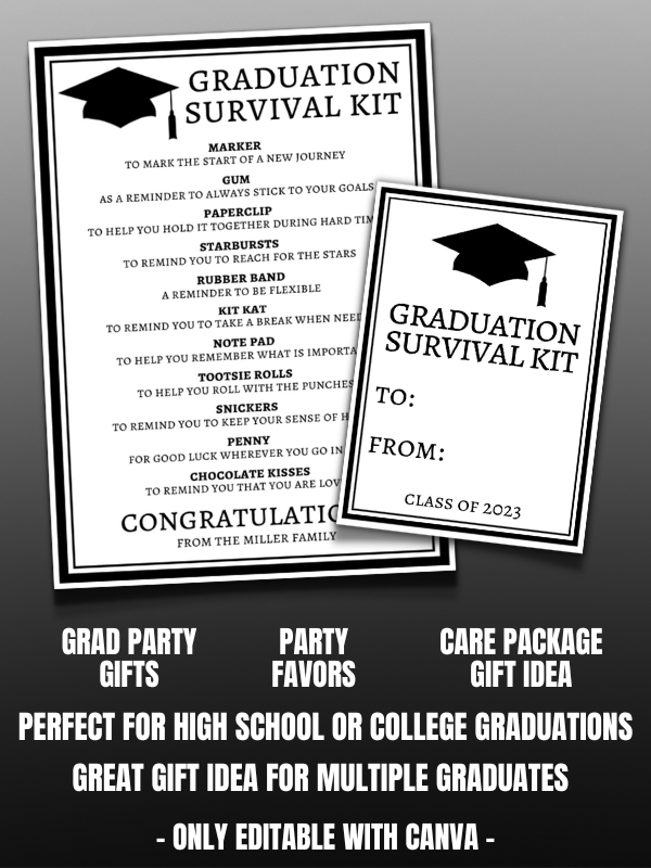 Editable Graduation Survival Kit & Gift Tags product image (5)