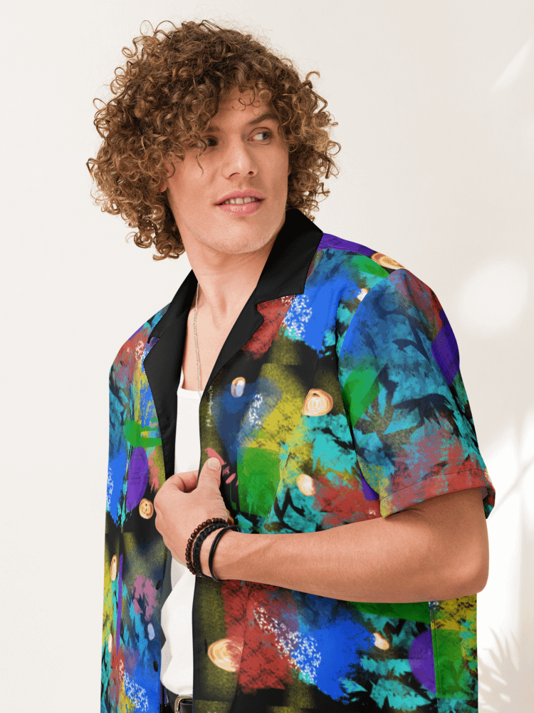 AbstractWear #2 Unisex Hawaiian Style Shirt/Night-Flower product image (3)