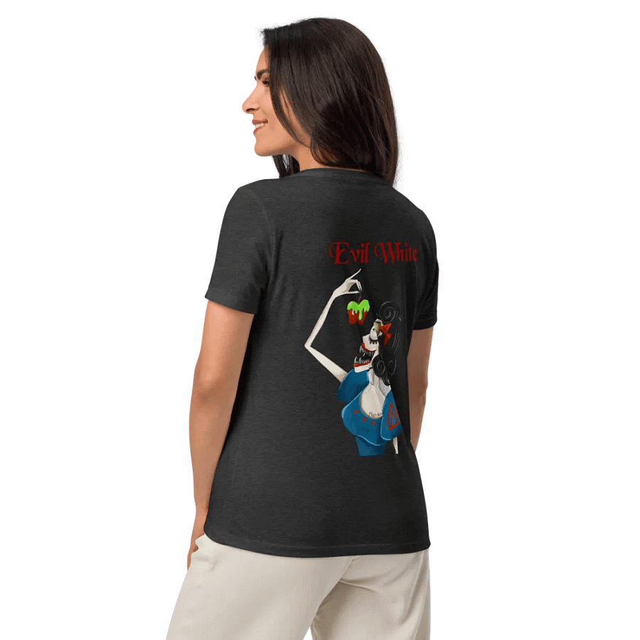Evil Snow White Graphic Printed V Neck T-shirt product image (9)