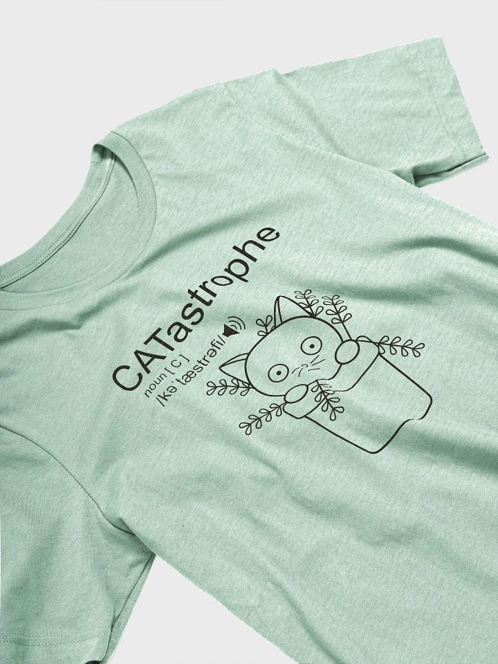 CATastrophe Unisex Tee, Cat in Plant Pot, Black Print product image (2)