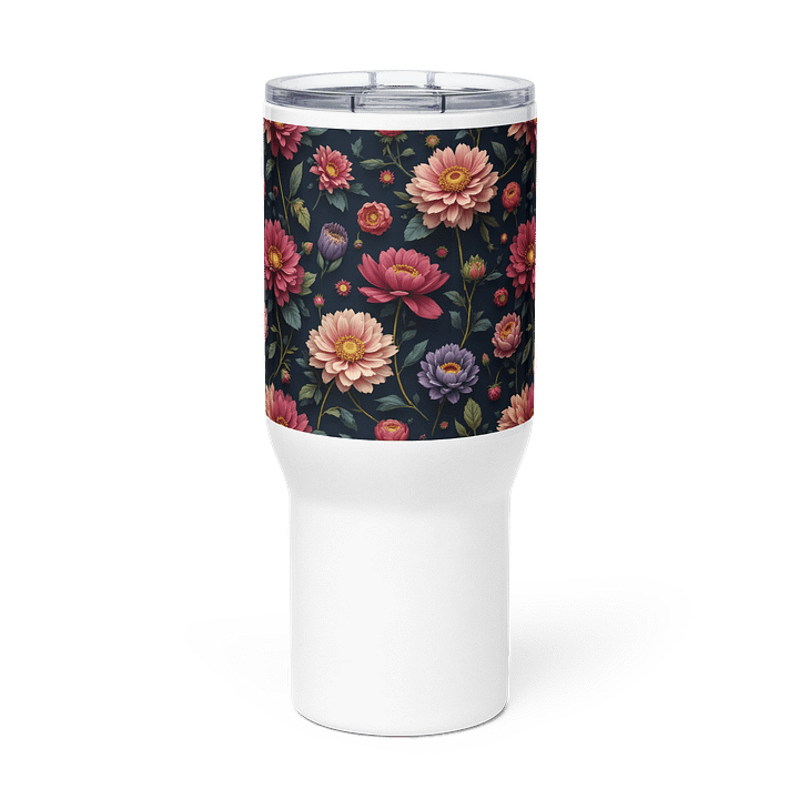 Vintage Floral Stainless Steel Travel Tumbler Mug with Handle product image (2)
