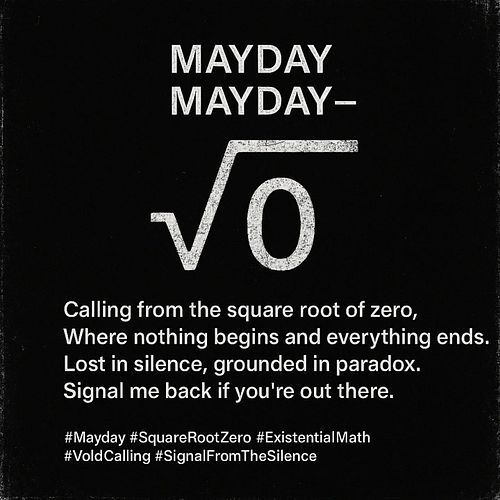 Mayday, Mayday —
Calling from the square root of zero.

#Mayday #SquareRootZero #ExistentialMath #VoidCalling #SignalFromTheS...