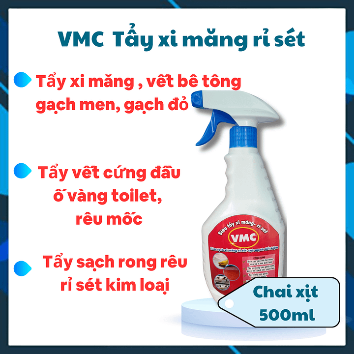 VMC TẨY XI MĂNG + RỈ SÉT Giải pháp hoàn hảo Chai xịt 500ml product image (1)