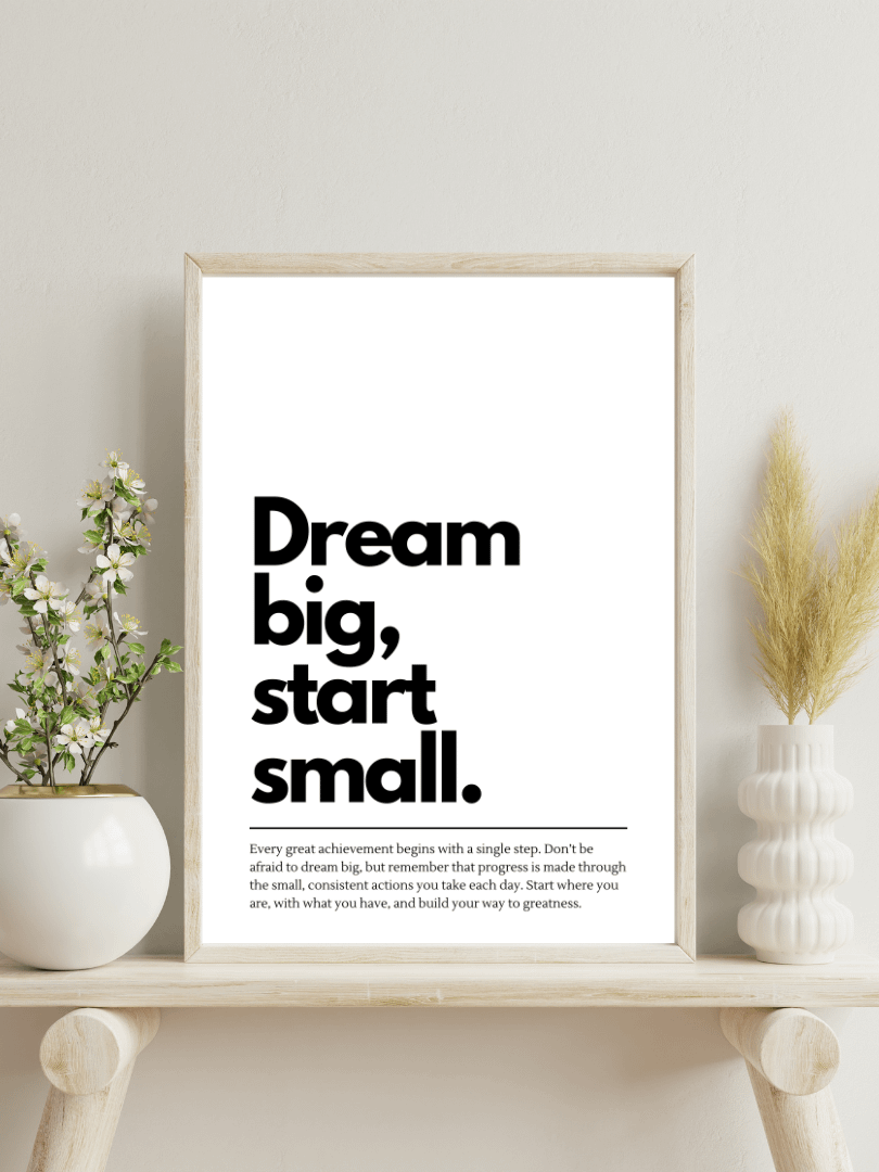 Dream Big Start Small Minimalist Printable Wall Art product image (3)