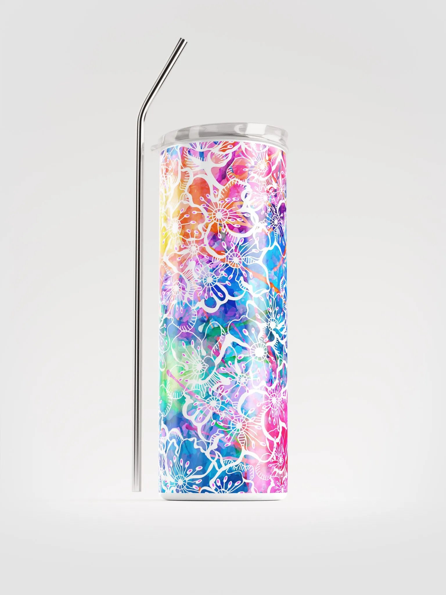 Retro Tie-Dye Flowers Tumbler 20-oz product image (1)