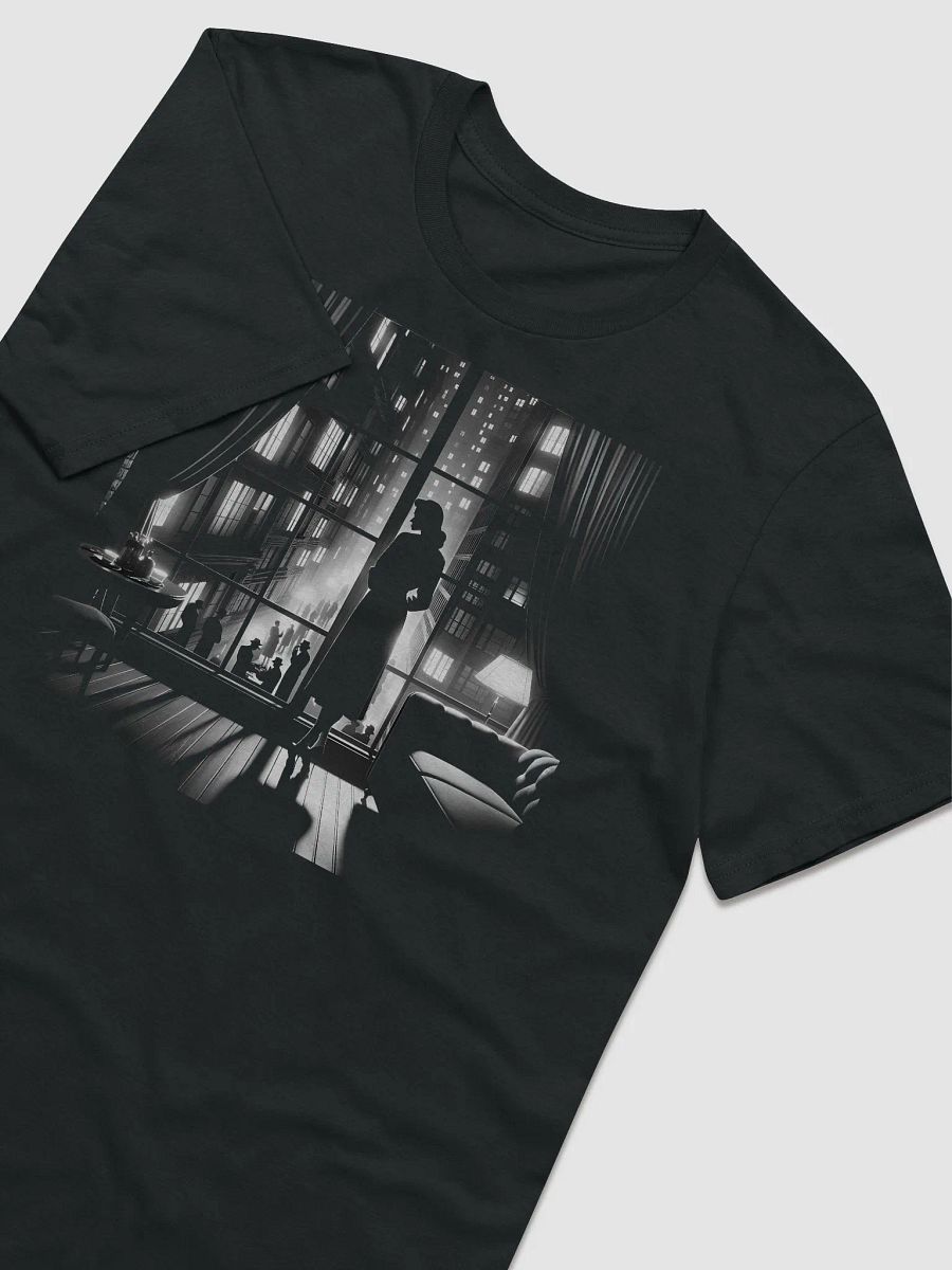 Silent Contemplation in City Lights Film Noir (Front Print Womens Tee) product image (3)