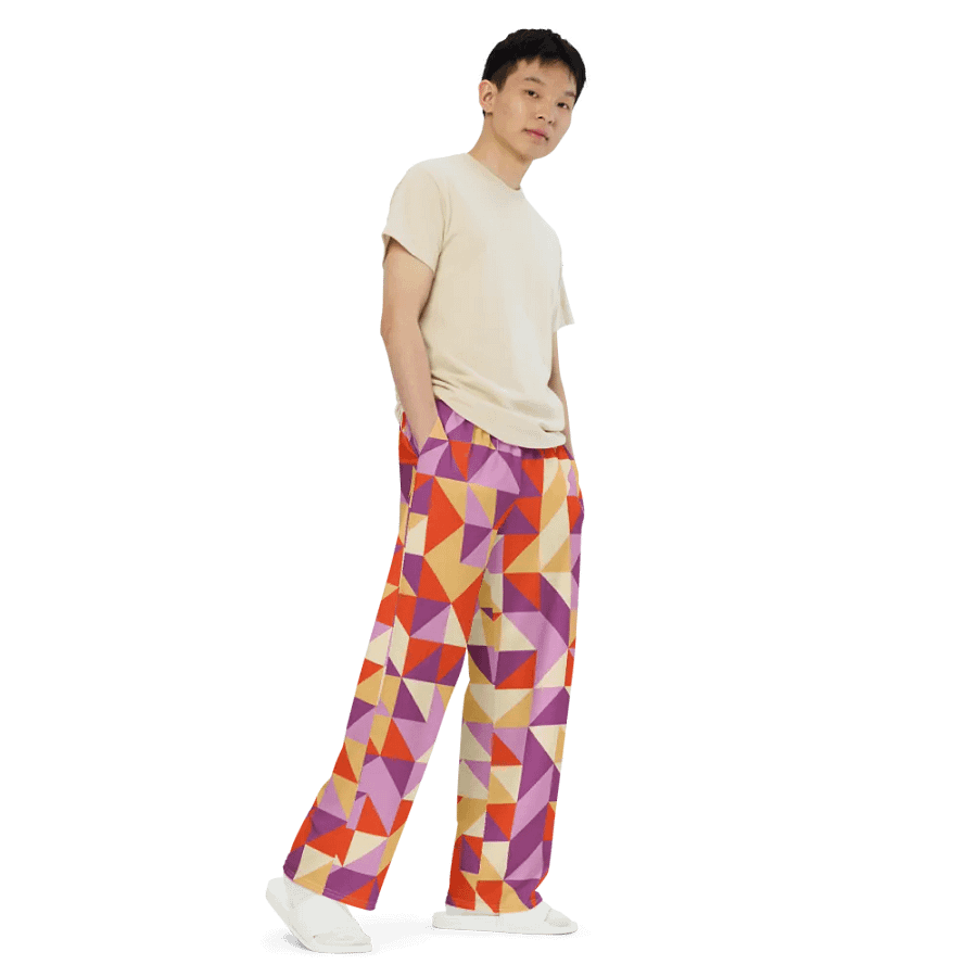 BUIII Dynamic Geometry: Autumn Breeze Wide-Leg Pants product image (7)