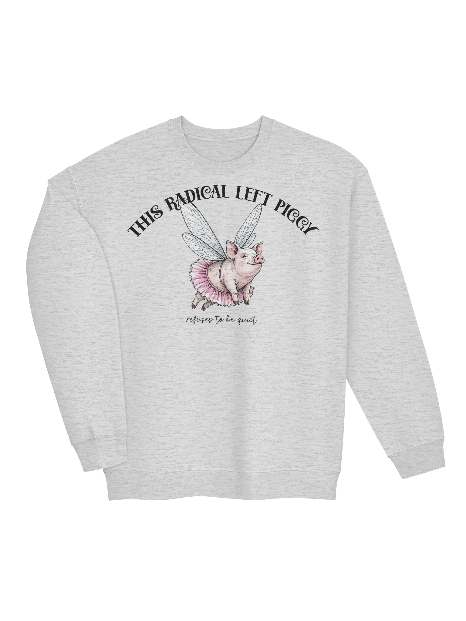 Anti Trump Christmas Quiet Piggy Holiday Flying Pig Weirdcore Sweatshirt product image (17)