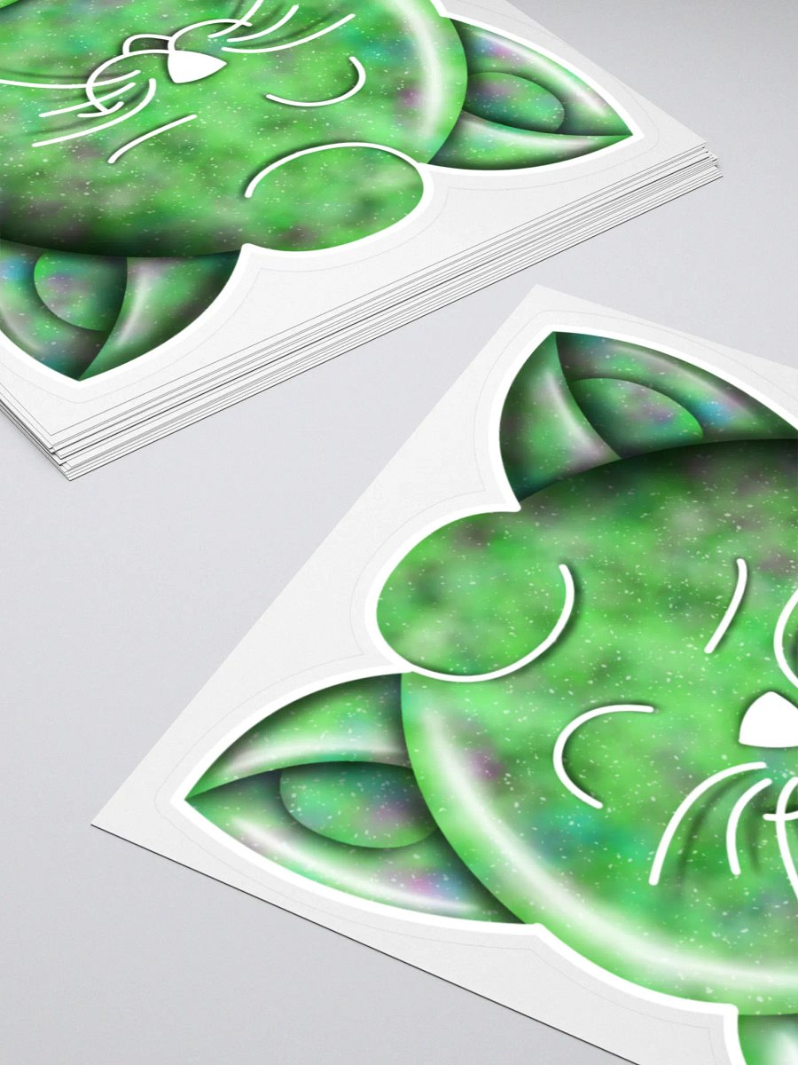 Green Galaxy Kitty Sticker product image (10)