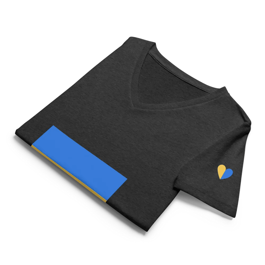 Ukrainian Flag Inspired Relaxed V-Neck T-Shirt product image (35)