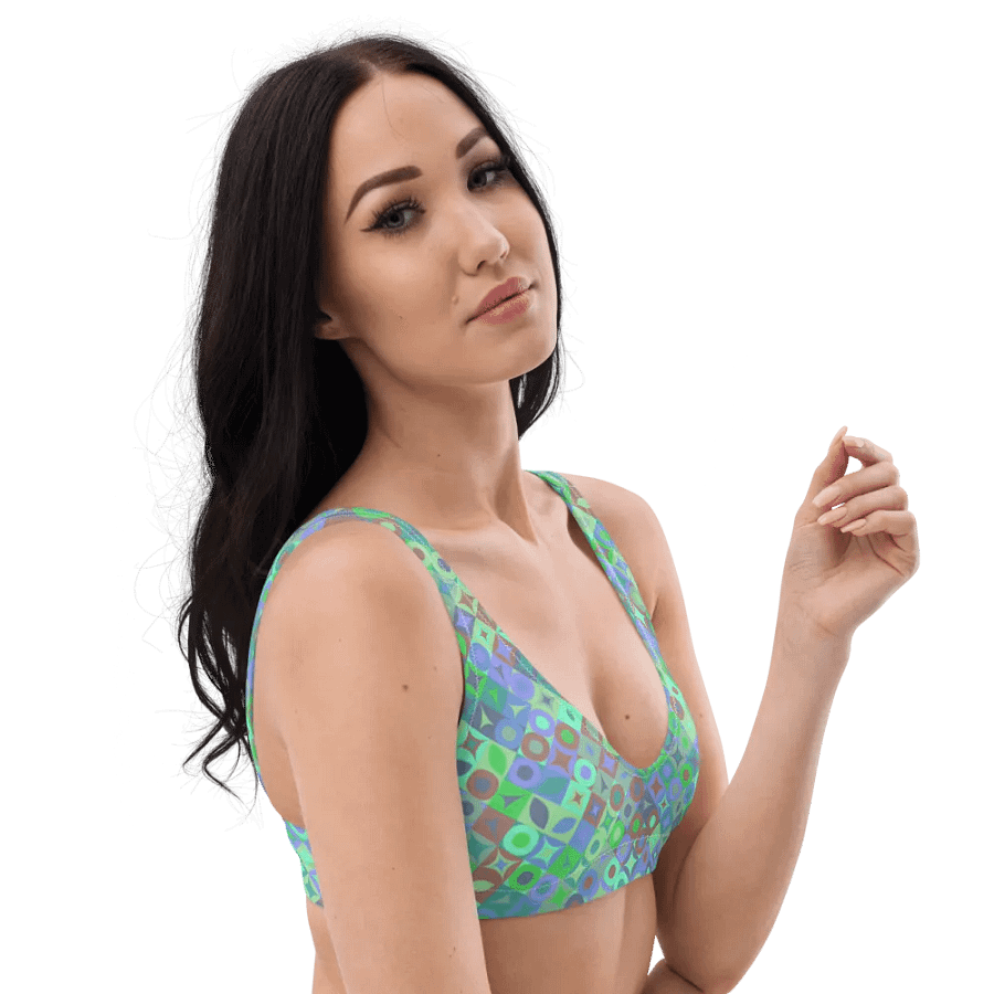 Colorful Vector Patterns Design Padded Bikini Top - v8 product image (4)