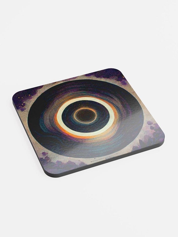 Cosmic Vortex Glossed Cork Coaster product image (2)