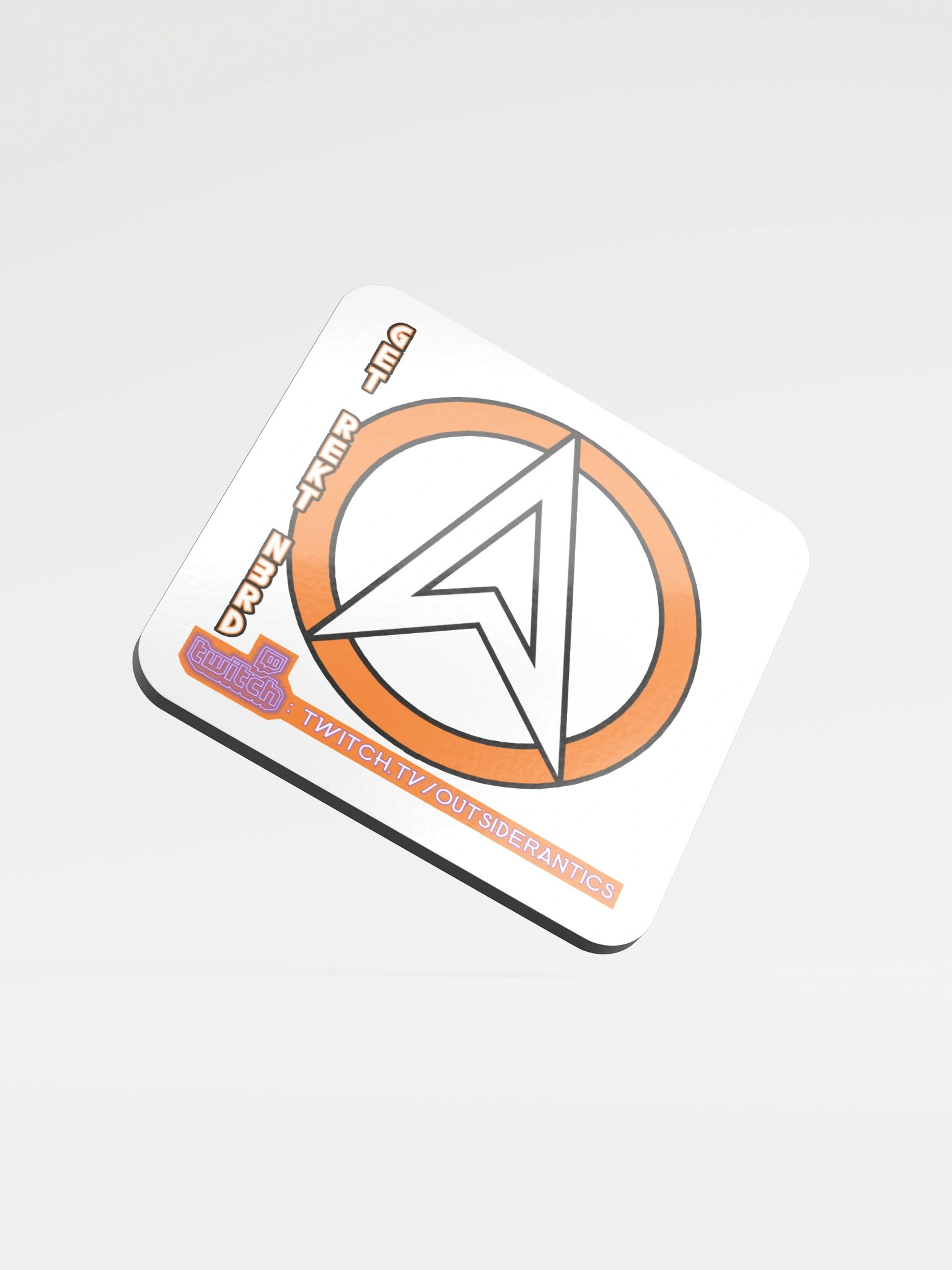 'OA' Logo + "GET REKT NERD" Cork Coaster product image (1)
