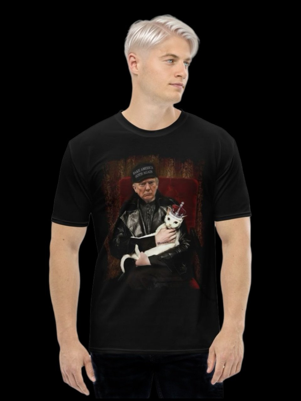 Trump Goth T-shirt - 'Make America Goth Again' Design with White Cat Queen product image (1)