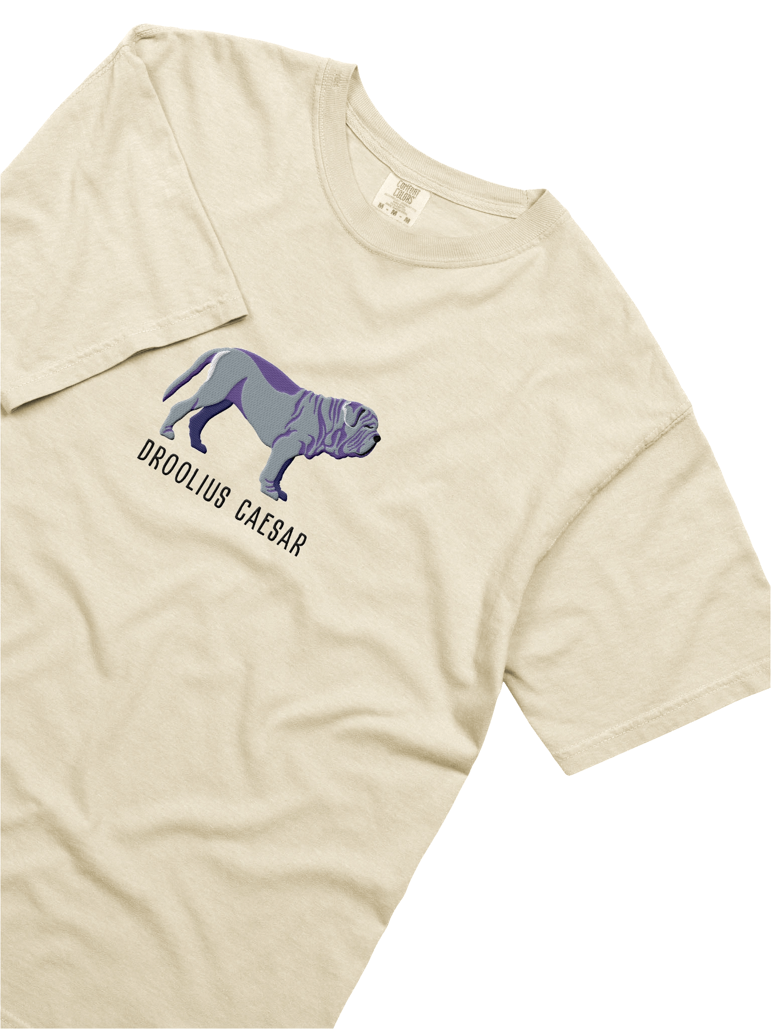 Droolius Caesar T-Shirt(Embroidered) of a Neapolitan Mastiff(Blue) product image (45)