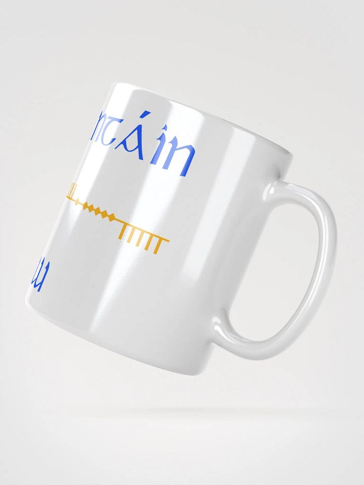 Wicklow/Cill Mhantáin Scholastic style Ogham White Glossy Mug product image (2)