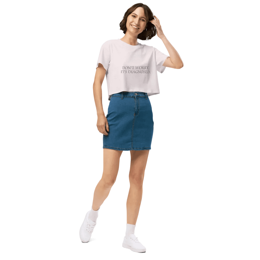 DW, IT'S DIAGNOSED (#8D778F) printed cotton crop top product image (21)