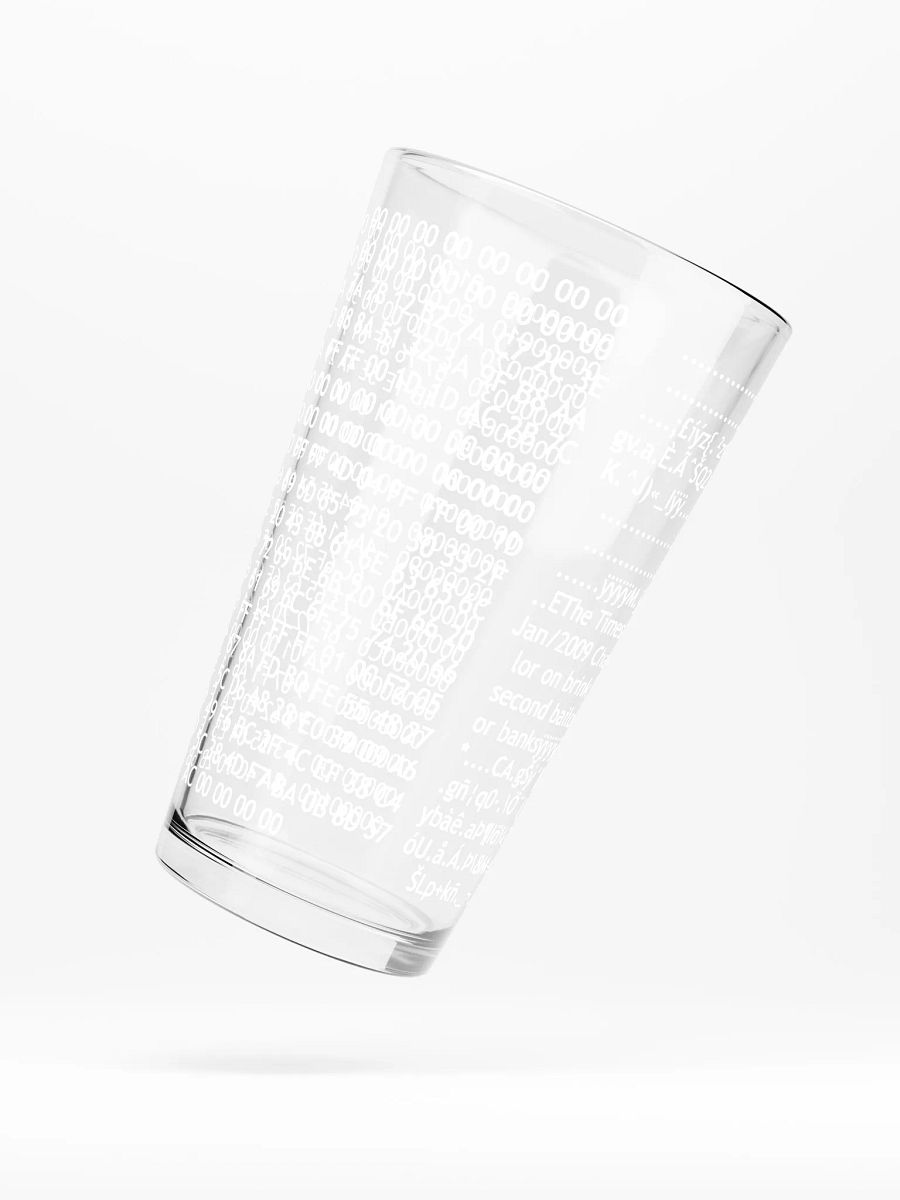 Bitcoin Genesis Block Hex Beer Glass product image (5)