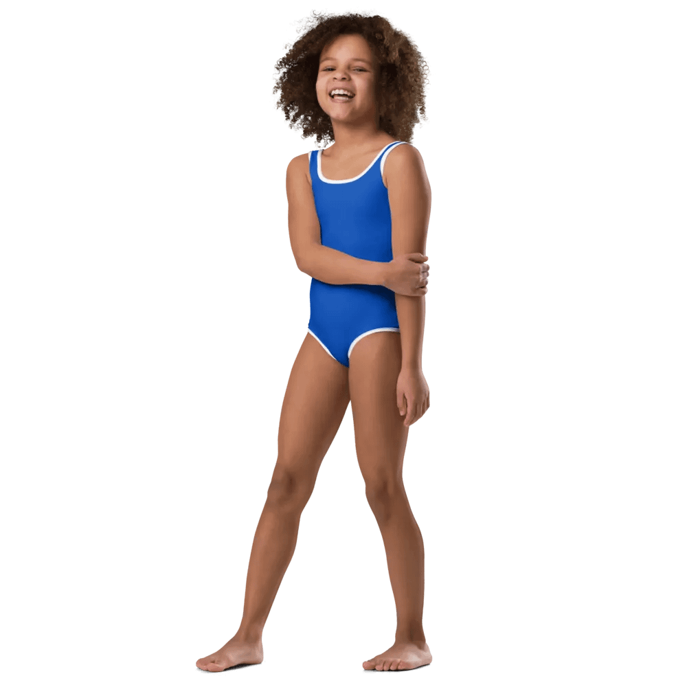 Kids Plain Color Absolute Blue Kids Swimsuit product image (4)