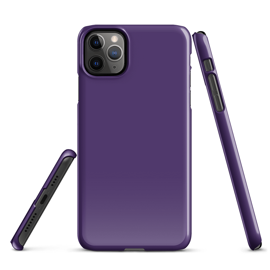 Dark Purple Solid Colour iPhone® Glossy Snap Case product image (1)