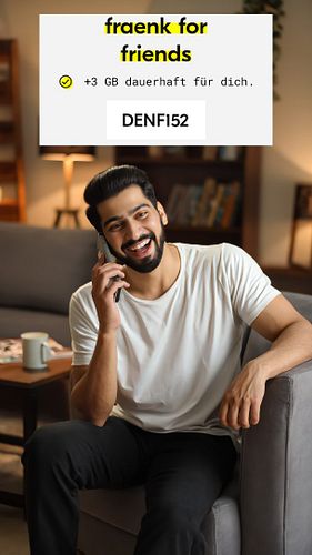 🚀 Mehr Daten für 0€? Yes! Mit dem Code DENF152 bekommst du bei fraenk +3GB dauerhaft gratis. 

📲 App laden, Code eingeben, lo...