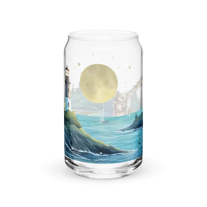 Celestial Mouse Stargazing Bliss Glass Can | 16 oz Magical Night Sky Drinkware product image (1)