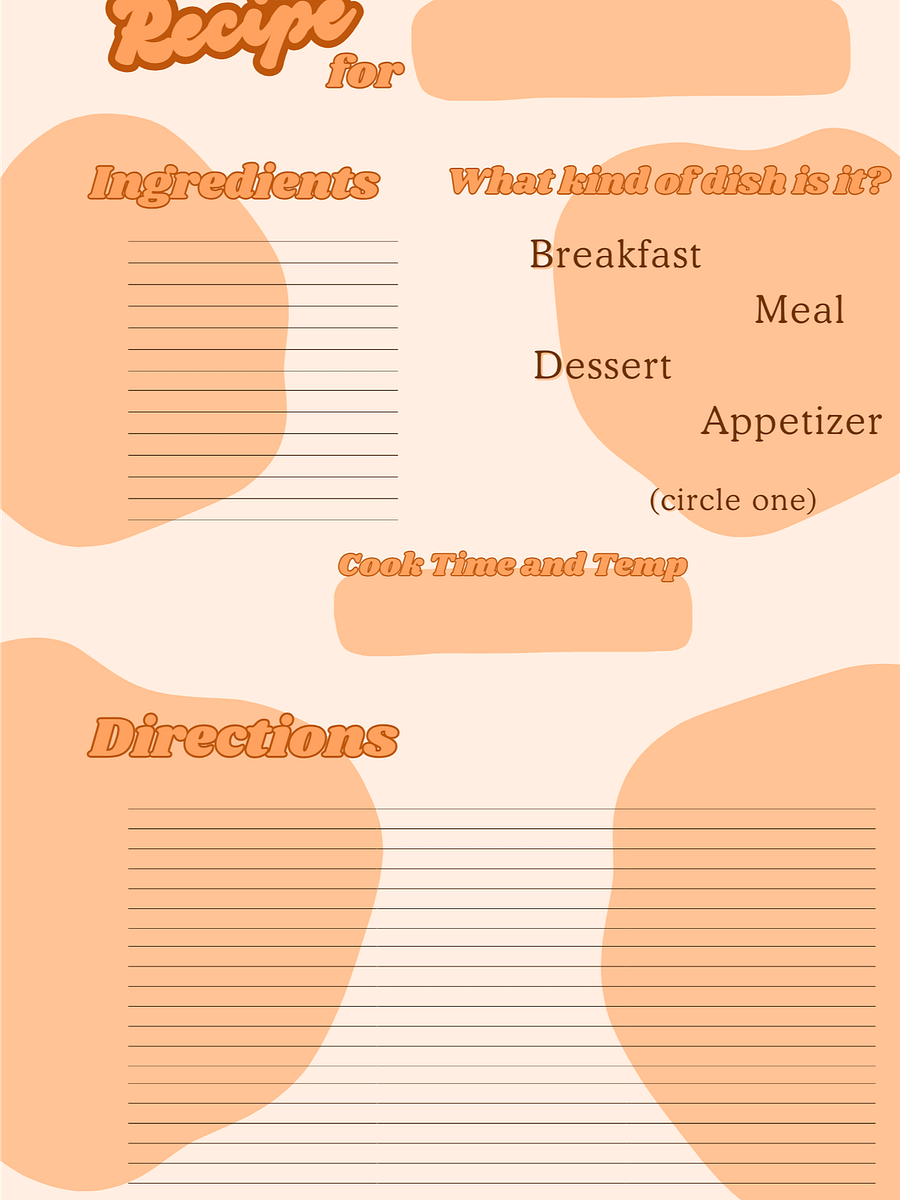 March's Planner Design - Recipes Sheets (A5 Size) product image (4)