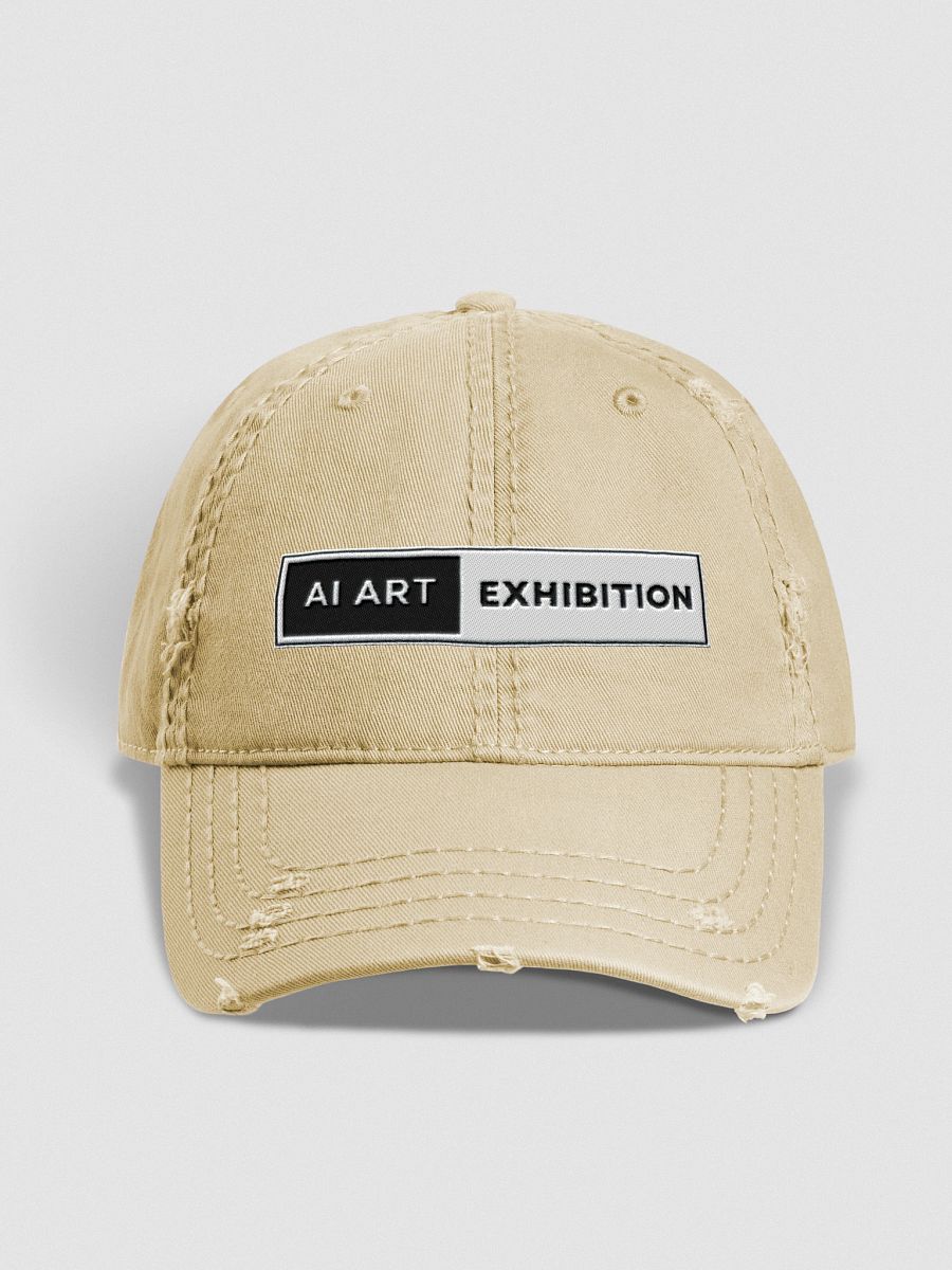 Khaki "AI Art Exhibition" logo Distressed Hat product image (1)