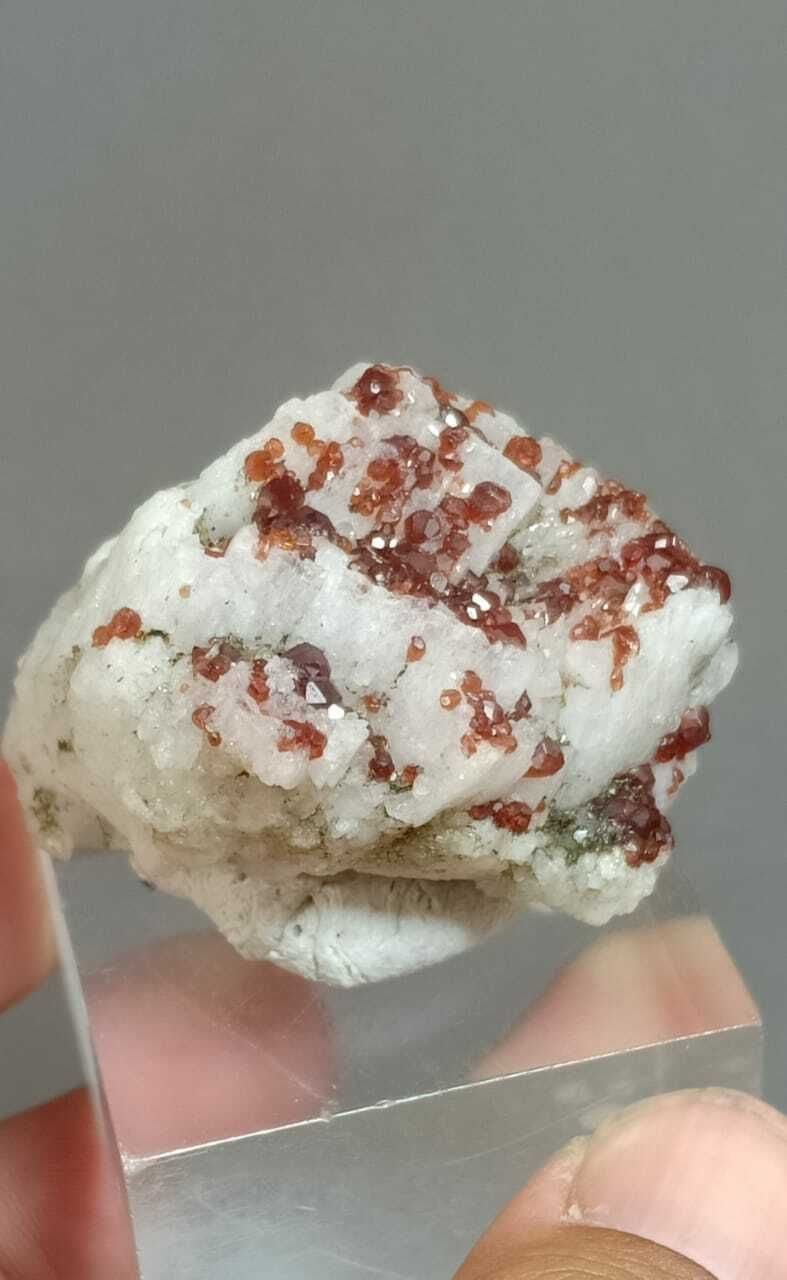 GARNET SPECIMEN ORANGE BROWN COMBINED WITH BLACK TOURMALINE AND ALBITE, 50 GRAM product image (8)