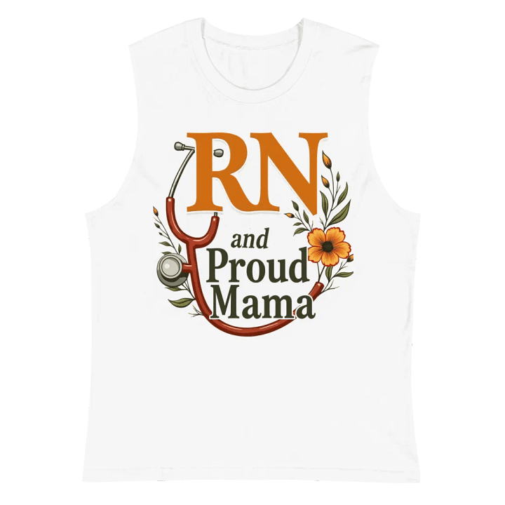 Proud RN and mama, Floral Stethoscope Muscle Tank product image (2)