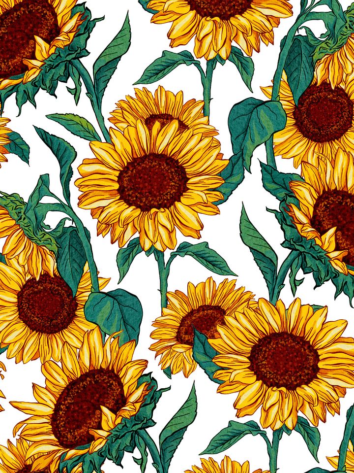 Cottagecore Sunflowers Single Seamless Pattern product image (2)